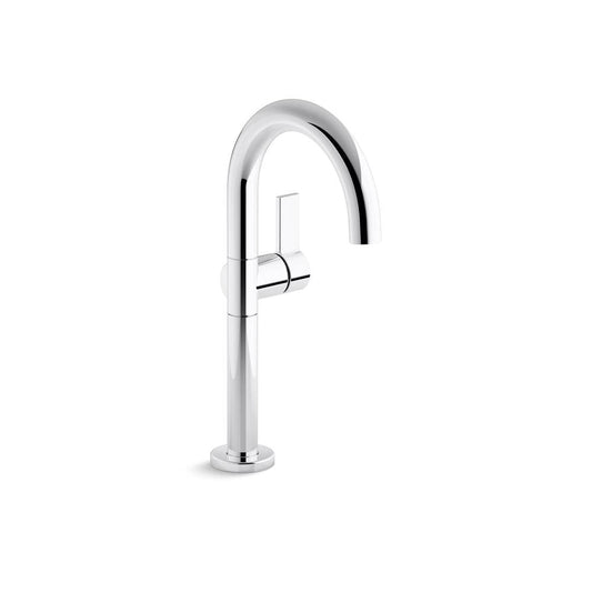 Kallista P24409-TL One Single Control Lavatory Bathroom Sink Faucet, Tall, Gooseneck Spout